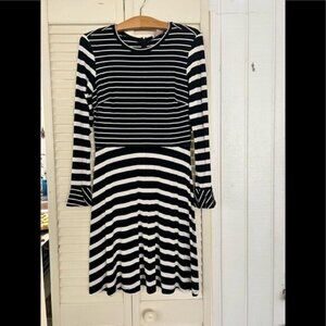 Loft black white symmetrical dress